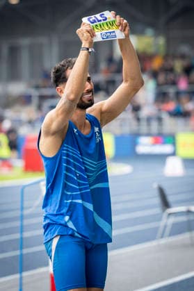 Deutsche Leichtathletik-Meisterschaften; Bochum-Wattenscheid, 26.07.2026 Deutscher Meister im Dreisprung: Mohammad Amin Alsalami (LAC BERLIN); Deutsche Leichtathletik-Meisterschaften am 26.07.2026 im Lorheide-Stadion, Bochum-Wattenscheid (Nordrhein-Westfalen). *** German Track and Field Championships, Bochum Wattenscheid, July 26, 2026; German Triple Jump Champion: Mohammad Amin Alsalami, LAC BERLIN; German Track and Field Championships on July 26, 2026, at Lorheide Stadium, Bochum-Wattenscheid, North Rhine-Westphalia Copyright: xBEAUTIFULxSPORTS LeahxKohringx