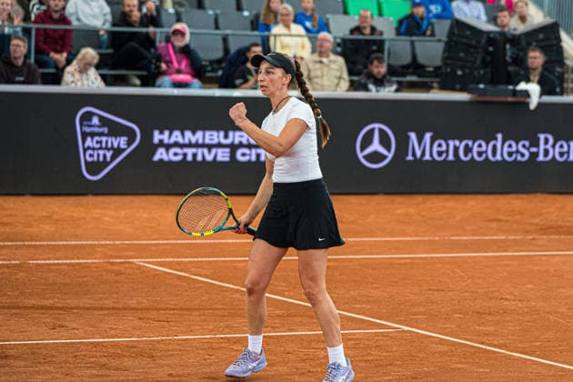 Tennis I Damen I Saison 2026 I MSC Hamburg Ladies Open WTA250 I 26.07.2026 Jubel, Begeisterung, Enthusiasmus, Euphorie, Freude, Glücksgefühl, Heiterkeit bei: Tamara Korpatsch (DEU) im Finalspiel *** Tennis I Women I 2026 Season I MSC Hamburg Ladies Open WTA250 I July 26, 2026: Cheers, excitement, enthusiasm, euphoria, joy, happiness, and cheerfulness for Tamara Korpatsch (GER) in the final match Copyright: xLobeca Björn-OlexKehmx