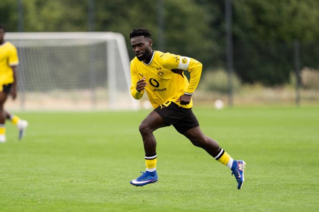 26.07.2026, GER Deutschland, Fussball, Saison 2026 2027, Testspiel zwischen Borussia Dortmund U23 vs Jong FC Utrecht Joseph Boyamba (BV Borussia Dortmund U23, 10) Dortmund BVB-Trainingsgelände Hohenbuschei Nordrhein Westfalen Deutschland *** July 26, 2026, GER Germany, Soccer, 2026–2027 Season, Friendly Match between Borussia Dortmund U23 and Jong FC Utrecht; Joseph Boyamba, BV Borussia Dortmund U23, 10, Dortmund BVB Training Facility, Hohenbuschei, North Rhine-Westphalia, Germany Copyright: xnordphotoxGmbHx xSchulzex