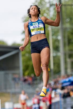 Deutsche Leichtathletik-Meisterschaften; Bochum-Wattenscheid, 26.07.2026 Malaika Mihambo (LG Kurpfalz), Weitsprung; Deutsche Leichtathletik-Meisterschaften am 26.07.2026 im Lorheide-Stadion, Bochum-Wattenscheid (Nordrhein-Westfalen). *** German Track and Field Championships, Bochum-Wattenscheid, July 26, 2026; Malaika Mihambo (LG Kurpfalz), long jump; German Track and Field Championships on July 26, 2026, at Lorheide Stadium, Bochum-Wattenscheid, North Rhine-Westphalia Copyright: xBEAUTIFULxSPORTS AxelxKohringx