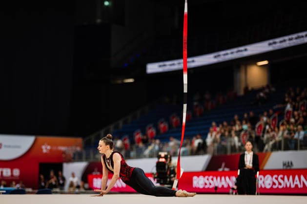 Die Finals 2026 - Rhythmische Sportgymnastik, 26.07.2026 Lada Pusch - TSV Scheiden 1902 e.V. (Band); Die Finals 2026 - Rhythmische Sportgymnastik am 26.07.2026 in der ZAG-Arena, Hannover *** The 2026 Rhythmic Gymnastics Finals, July 26, 2026 Lada Pusch TSV Scheiden 1902 e.V. Ribbon The 2026 Rhythmic Gymnastics Finals on July 26, 2026, at the ZAG Arena, Hanover Copyright: xBEAUTIFULxSPORTS Tonhäuserx
