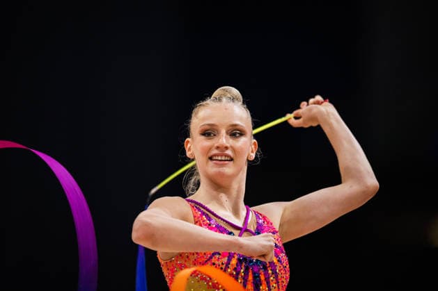 Die Finals 2026 - Rhythmische Sportgymnastik, 26.07.2026 Luzie-Riva Kampe - TSV 1862 Friedberg (Band); Die Finals 2026 - Rhythmische Sportgymnastik am 26.07.2026 in der ZAG-Arena, Hannover *** The 2026 Rhythmic Gymnastics Finals, July 26, 2026 Luzie Riva Kampe TSV 1862 Friedberg Ribbon The 2026 Rhythmic Gymnastics Finals on July 26, 2026, at the ZAG Arena, Hanover Copyright: xBEAUTIFULxSPORTS Tonhäuserx
