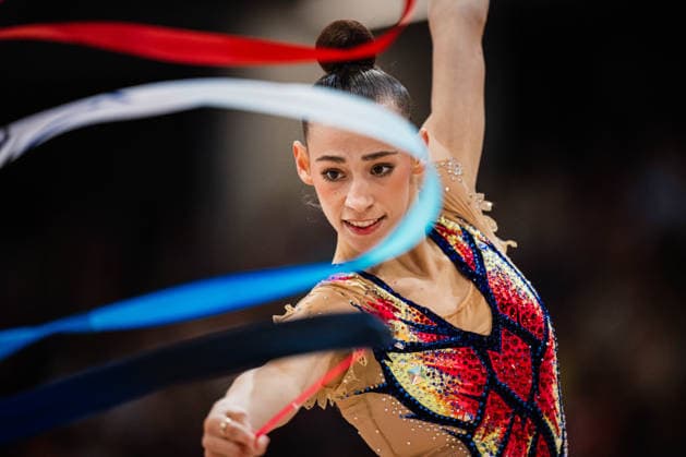 Die Finals 2026 - Rhythmische Sportgymnastik, 26.07.2026 Julia Stavickaja - Bremen 1860 (Band); Die Finals 2026 - Rhythmische Sportgymnastik am 26.07.2026 in der ZAG-Arena, Hannover *** The 2026 Rhythmic Gymnastics Finals, July 26, 2026, Julia Stavickaja, Bremen 1860, Ribbon The 2026 Rhythmic Gymnastics Finals on July 26, 2026, at the ZAG Arena, Hanover Copyright: xBEAUTIFULxSPORTS Tonhäuserx