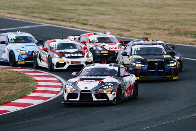 ADAC GT4 Germany, 5. + 6. Rennen Oschersleben 2026 51 BMW M4 GT4 Evo, FK Performance Motorsport: Gabriele Piana, Benjamin Sylvestersson, 87 Toyota GR Supra GT4 EVO2, CRT Lucas Cartelle, Hudson Schwartz - picture by Gruppe C Photography Oschersleben Oschersleben Sachsen-Anhalt Germany Copyright: xGruppexCxPhotographyx