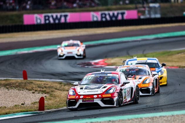 ADAC GT4 Germany, 5. + 6. Rennen Oschersleben 2026 20 Porsche 718 Cayman GT4 RS Clubsport, razoon - more than racing: Harald Huber, Jack James - picture by Gruppe C Photography Oschersleben Oschersleben Sachsen-Anhalt Germany Copyright: xGruppexCxPhotographyx