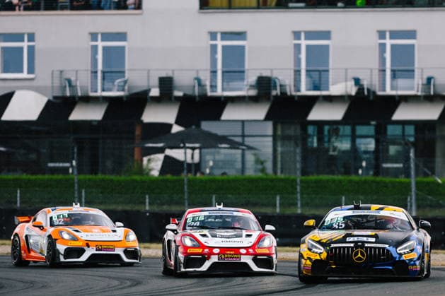 ADAC GT4 Germany, 5. + 6. Rennen Oschersleben 2026 85 Mercedes-AMG GT4, CV Performance X JP Motorsport: Kyam Potez, Jonathan Engström, 20 Porsche 718 Cayman GT4 RS Clubsport, razoon - more than racing: Harald Huber, Jack James - picture by Gruppe C Photography Oschersleben Oschersleben Sachsen-Anhalt Germany Copyright: xGruppexCxPhotographyx