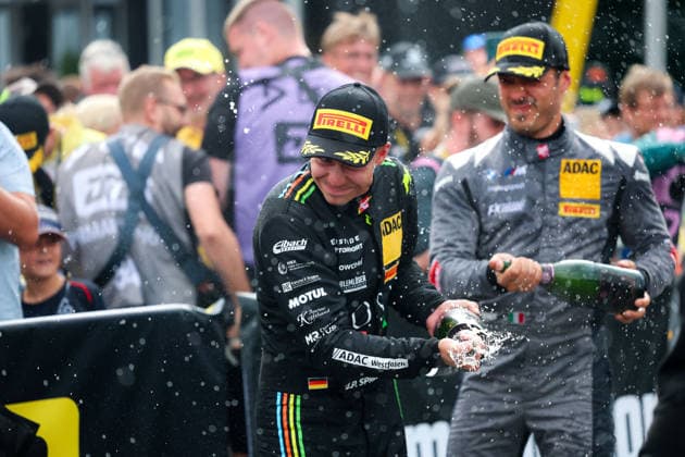 ADAC GT4 Germany, 5. + 6. Rennen Oschersleben 2026 04 Aston Martin Vantage AMR GT4 Evo, EastSide Motorsport: Jan Philipp Springob, Philipp Gogollok, 51 BMW M4 GT4 Evo, FK Performance Motorsport: Gabriele Piana, Benjamin Sylvestersson - picture by Gruppe C Photography Oschersleben Oschersleben Sachsen-Anhalt Germany Copyright: xGruppexCxPhotographyx