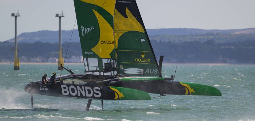 Rolex SailGP Championship Bonds ˜Flying Roos™ Australia during the 2026 Rolex SailGP Championship on The Solent, Portsmouth 26 07 2026 UK Newspapers OUT Copyright: xGraemexWilcocksonx FIL-23672-0008