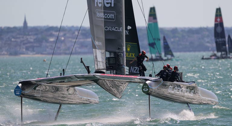 Rolex SailGP Championship New Zealand Black Foils in action during the 2026 Rolex SailGP Championship on The Solent, Portsmouth 26 07 2026 UK Newspapers OUT Copyright: xGraemexWilcocksonx FIL-23672-0010