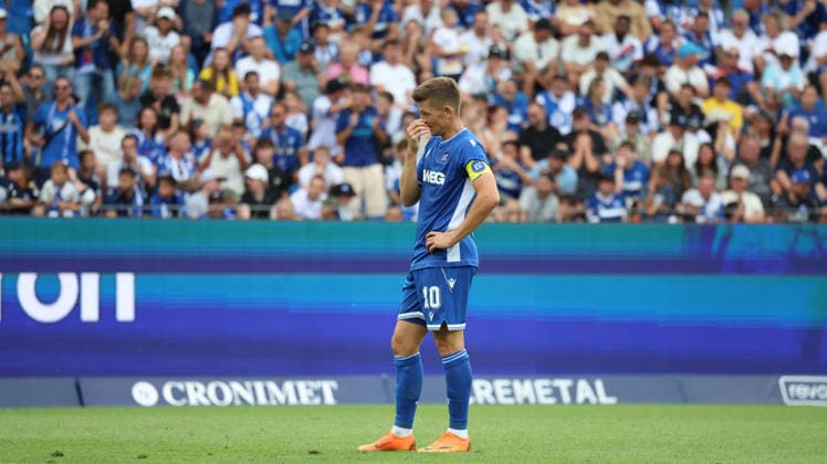 26.07.2026, xrekx, Fussball Testspiel, Karlsruher SC - Inter Mailand v.l. Marvin Wanitzek (Karlsruher SC) enttaeuscht, enttäuscht, schaut enttaeuscht, niedergeschlagen, disappointed (DFL DFB REGULATIONS PROHIBIT ANY USE OF PHOTOGRAPHS as IMAGE SEQUENCES and or QUASI-VIDEO) Karlsruhe *** July 26, 2026, xrekx, Soccer Friendly Match, Karlsruher SC vs. Inter Milan, Marvin Wanitzek, Karlsruher SC disappointed, looks disappointed, dejected, disappointed DFL DFB REGULATIONS PROHIBIT ANY USE OF PHOTOGRAPHS as IMAGE SEQUENCES and or QUASI-VIDEO Karlsruhe