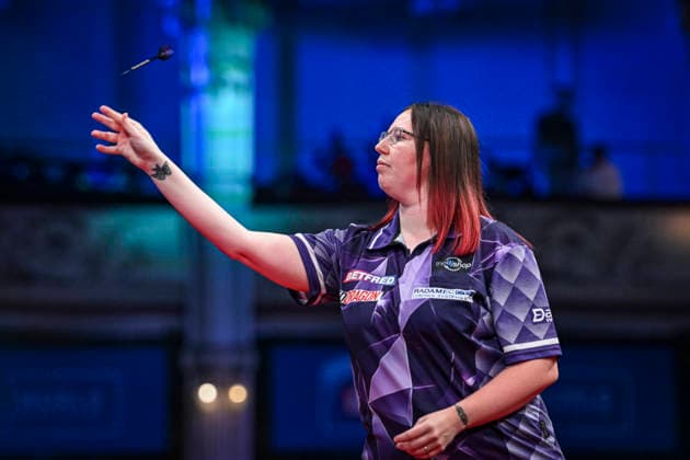 RECORD DATE NOT STATED 26th July 2026, Winter Gardens, Blackpool, Lancashire, England; 2026 Betfred Womens World Matchplay Darts, Final Day; Gemma Hayter in action on the oche in her quarter final match against Vicky Pruim GodfreyxPitt