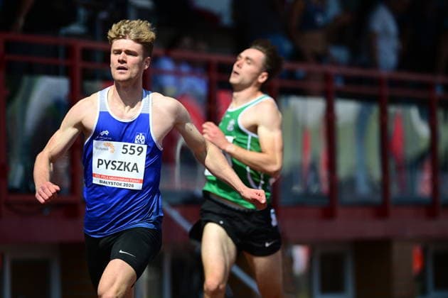 2016.07.26 Bialystok 102. Lekkoatletyczne Mistrzostwa Polski PZLA. N z Mikolaj Pyszka final biegu na 200 metrow mezczyzn Foto Michal Kosc PressFocus NEWSPIX.PL --- newspix.pl 