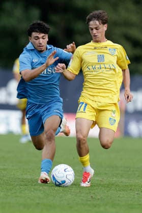 SOCCER - Friendly Match - Napoli vs. Carrarese Photo by IPA ABACAPRESS.COM87021778 - Giulio Baroncelli during a friendly match between SSC Napoli and Carrarese at SSC Napoli s 2026-27 preseason training camp in Val di Sole, Trentino, Dimaro Folgarida, July 26, 2026. Dimaro Italy  Copyright: xIPAxSport ABACAx