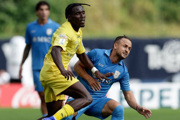 SOCCER - Friendly Match - Napoli vs. Carrarese Photo by IPA ABACAPRESS.COM87021781 - Napoli s Slovak midfielder Stanislav Lobotka battles for the ball with Moustapha Cisse during a friendly match between SSC Napoli and Carrarese. SSC Napoli s 2026-27 preseason training camp in Val di Sole, Trentino, Dimaro Folgarida, July 26, 2026. Dimaro Italy  Copyright: xIPAxSport ABACAx
