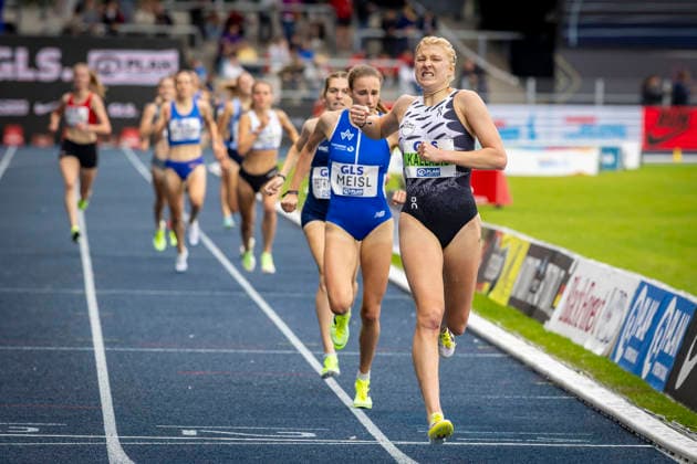 Deutsche Leichtathletik-Meisterschaften; Bochum-Wattenscheid, 26.07.2026 Deutsche Meisterin über 1500m: Jolanda Kallabis (FT 1844 Freiburg); Deutsche Leichtathletik-Meisterschaften am 26.07.2026 im Lorheide-Stadion, Bochum-Wattenscheid (Nordrhein-Westfalen). *** German Track and Field Championships, Bochum Wattenscheid, July 26, 2026; German 1,500-meter Champion Jolanda Kallabis, FT 1844 Freiburg; German Track and Field Championships on July 26, 2026, at Lorheide Stadium, Bochum-Wattenscheid, North Rhine-Westphalia Copyright: xBEAUTIFULxSPORTS LeahxKohringx