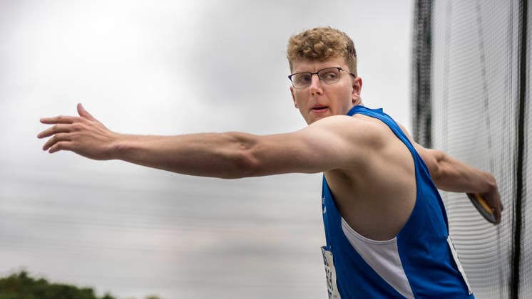 Deutsche Leichtathletik-Meisterschaften; Bochum-Wattenscheid, 26.07.2026 Marcel Reisch (TV Wattenscheid 01), Diskuswurf; Deutsche Leichtathletik-Meisterschaften am 26.07.2026 im Lorheide-Stadion, Bochum-Wattenscheid (Nordrhein-Westfalen). *** German Track and Field Championships, Bochum-Wattenscheid, July 26, 2026; Marcel Reisch, TV Wattenscheid 01, discus throw; German Track and Field Championships on July 26, 2026, at Lorheide Stadium, Bochum-Wattenscheid, North Rhine-Westphalia Copyright: xBEAUTIFULxSPORTS AxelxKohringx