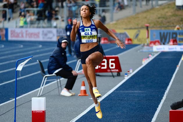 Deutsche Leichtathletik-Meisterschaften; Bochum-Wattenscheid, 26.07.2026 Malaika Mihambo (5, LG Kurpfalz, Baden-Württemberg); Deutsche Leichtathletik-Meisterschaften am 26.07.2026 im Lohrheidestadion in Bochum-Wattenscheid (Nordrhein-Westfalen). *** German Track and Field Championships, Bochum-Wattenscheid, July 26, 2026, Malaika Mihambo 5, LG Kurpfalz, Baden-Württemberg German Track and Field Championships on July 26, 2026, at the Lohrheidestadion in Bochum-Wattenscheid, North Rhine-Westphalia Copyright: xBEAUTIFULxSPORTS Piepenstockx