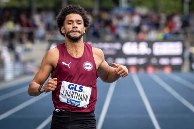Deutsche Leichtathletik-Meisterschaften; Bochum-Wattenscheid, 26.07.2026 200m Halbfinale mit Joshua Hartmann (ASV Köln e.V.); Deutsche Leichtathletik-Meisterschaften am 26.07.2026 im Lorheide-Stadion, Bochum-Wattenscheid (Nordrhein-Westfalen). *** German Track and Field Championships, Bochum Wattenscheid, July 26, 2026—200m Semifinal featuring Joshua Hartmann of ASV Köln e.V. German Track and Field Championships on July 26, 2026, at Lorheide Stadium, Bochum-Wattenscheid, North Rhine-Westphalia Copyright: xBEAUTIFULxSPORTS LeahxKohringx