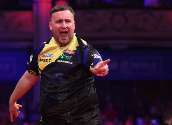 World Matchplay Darts 2026 FINAL Luke Littler during the World Matchplay Darts Final at Winter Gardens, Blackpool, UK on 26 July 2026. Blackpool Winter Gardens UK Editorial use only , Copyright: xChrisxSargeantx PSI-24532-0151