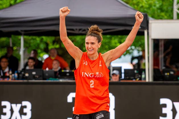 SVD 49 Dortmund (orange) gegen Wedel (schwarz) - Finale Frauen - 3x3 Basketball - Die Finals 2026 (26.07.2026, Neues Rathaus (Hannover, GER), *** SVD 49 Dortmund (orange) vs. Wedel (black) Women s 3x3 Basketball Final, The Finals 2026, July 26, 2026, New City Hall, Hanover, GER, Copyright: xJanxGuentherx