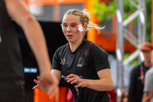 SVD 49 Dortmund (orange) gegen Wedel (schwarz) - Finale Frauen - 3x3 Basketball - Die Finals 2026 (26.07.2026, Neues Rathaus (Hannover, GER), *** SVD 49 Dortmund (orange) vs. Wedel (black) Women s 3x3 Basketball Final, The Finals 2026, July 26, 2026, New City Hall, Hanover, GER, Copyright: xJanxGuentherx