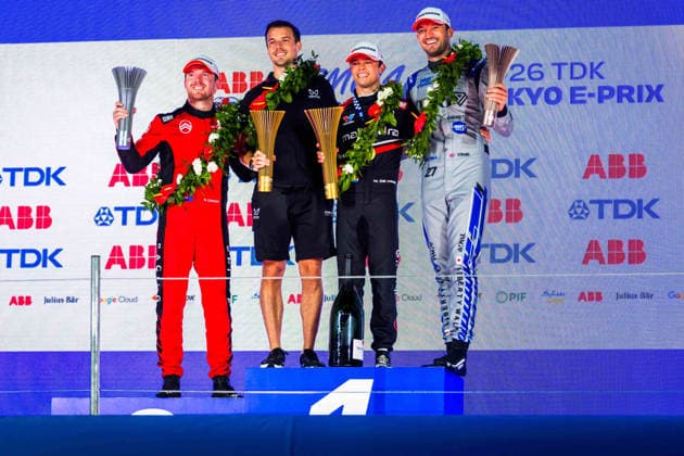 2026 FORMULA E TOKYO ePRIX DE VRIES Nyck (nld), Mahindra Racing, Mahindra M12Electro, CASSIDY Nick (nzl), CitroÃ«n Racing Formula E Team, CitroÃ«n, DENNIS Jake (gbr), Andretti Formula E, Porsche 99X Electric, portrait during the Tokyo ePrix, 14th and 15th round of the 2025-26 ABB FIA Formula E World Championship, WM, Weltmeisterschaft on the Tokyo Street Circuit from July 24 to 26, 2026 in Tokyo, Japan - TokyoJapan  Copyright: xBastienxRouxx