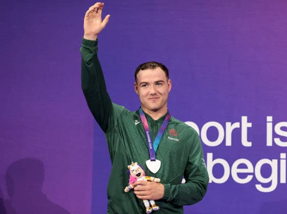 2026 Commonwealth Game, Tollcross International Swimming Centre, Glasgow, Scotland 26 7 2026 Northern Ireland™s Barry McClements with his silver medal after winning the Men™s 100m Backstroke S9 Barry McClements with his silver medal after winning the Men™s 100m Backstroke S9 26 7 2026  Copyright: xx IM2_5289