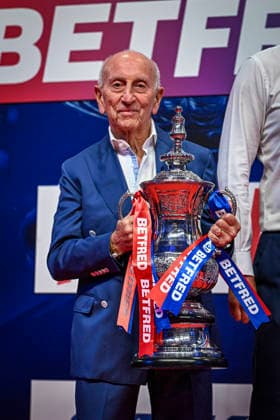 RECORD DATE NOT STATED 26th July 2026, Winter Gardens, Blackpool, Lancashire, England; 2026 Betfred World Matchplay Darts, Mens, Final Day; Owner of the title sponsor Betfred, Mr Fred Done GodfreyxPitt