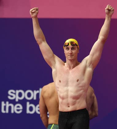 July 26, 2026, Glasgow, Scotland, Great Britain: CAMERON McEVOY of Australia celebrates winning the Swimming Men s 50m Freestyle Final of the Commonwealth Games Glasgow 2026 in 20.97 seconds, setting up a new Commonwealth Games Record at the Tollcross International Swimming Centre in Glasgow, Scotland. Commowealth Games 2026: Swimming  - ZUMAc179 20260726_zep_c179_139 Copyright: xMickaelxChavetx