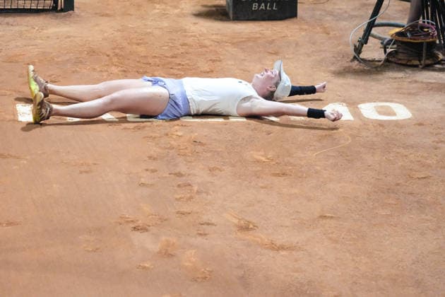 IPA87027535 - Palermo, Italy, July 2026. Country Time Club, women s singles final at the 2026 Palermo Ladies Open, a professional women s tennis tournament on the WTA, Tennis Damen 125 circuit. Pictured: Francesca Jones celebrating her victory  Copyright: xFedericoxSerra IPAxSportx xx 87027535