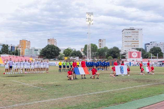 July 26, 2026, Split, Dalmatia, Croatia: Teams listen to the national anthem before the start of the final match RUGBY EUROPE SEVENS MEN S CHAMPIONSHIP SERIES 2026 - SPLIT. RUGBY EUROPE SEVENS MEN s CHAMPIONSHIP SERIES 2026 - SPLIT FINAL: France Vs Italy 43:0  - ZUMAp210 20260726_zsp_p210_014 Copyright: xMajaxPrgometx