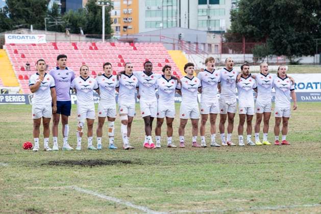 July 26, 2026, Split, Dalmatia, Croatia: RUGBY EUROPE SEVENS MEN S CHAMPIONSHIP SERIES 2026 - SPLIT FINAL match between the France and Italy. On photo France TEAM. RUGBY EUROPE SEVENS MEN s CHAMPIONSHIP SERIES 2026 - SPLIT FINAL: France Vs Italy 43:0  - ZUMAp210 20260726_zsp_p210_017 Copyright: xMajaxPrgometx