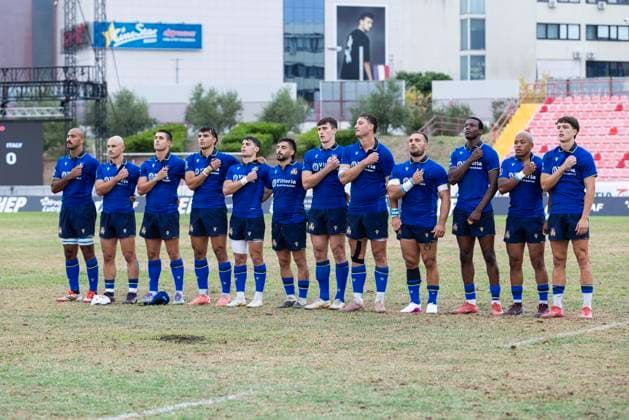 July 26, 2026, Split, Dalmatia, Croatia: RUGBY EUROPE SEVENS MEN S CHAMPIONSHIP SERIES 2026 - SPLIT FINAL match between the France and Italy. On photo Italy TEAM. Split Croatia - ZUMAp210 20260726_zsp_p210_015 Copyright: xMajaxPrgometx
