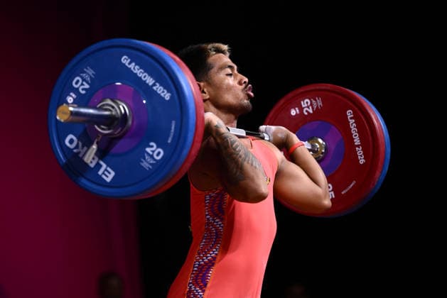 COM26 WEIGHTLIFTING, Kaimauri Erati of Kiribati during the Men s 65kg Weightlifting at the SEC Armadillo during the 2026 Commonwealth Games in Glasgow, Scotland, Sunday, July 26, 2026. ( NO ARCHIVING, EDITORIAL USE ONLY Glasgow Scotland United Kingdom  Copyright: xJOELxCARRETTx 20260727144392673211