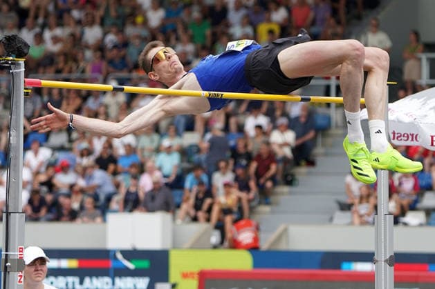 Leichtathletik, Athletics, Track and Field,, Leichtathletik DM 2026 , 25.07-26.07.2026, Lohrheidestadion Bochum-Wattenheid Hochsprung Männer Finale , Tobias Potye MunichAthletics Copyright Gladys Chai von der Laage *** Track and Field, Athletics, Track and Field, 2026 German Track and Field Championships, July 25–26, 2026, Lohrheidestadion, Bochum, Wattenheid, Men’s High Jump Final, Tobias Potye, MunichAthletics, Copyright Gladys Chai von der Laage