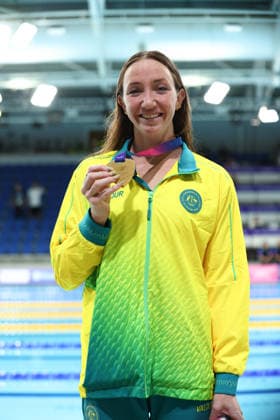 July 26, 2026, Glasgow, Scotland, Great Britain: LANI PALLISTER of Australia poses with her gold medal in the Swimming Women s 1500m Freestyle Medal Ceremony of the Commonwealth Games Glasgow 2026 at the Tollcross International Swimming Centre in Glasgow, Scotland. Commowealth Games 2026: Swimming  - ZUMAc179 20260726_zep_c179_473 Copyright: xMickaelxChavetx
