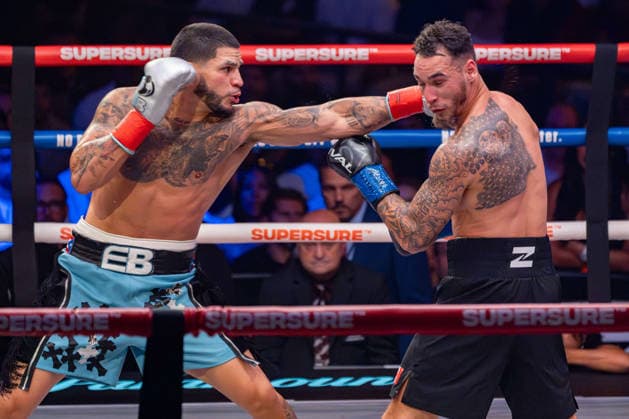 July 26, 2026, New York, New York, USA: EDGAR BERLANGA (teal trunks) battles STEVEN BUTLER in a super middleweight bout at Madison Square Garden in New York, New York. New York USA - ZUMAp109 20260726_zaf_p109_013 Copyright: xJoelxPlummerx
