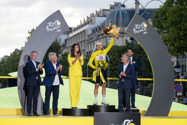 July 26, 2026, Paris, Turin, FRANCE: PARIS. FRANCE - JULY 26 :..Tadej Pogacar is awarded as overall GC winner after Stage 21 of Tour De France. With this title he has won his fifth Tour De France. Paris-Paris Paris FRANCE  - ZUMAm214 20260726_zip_m214_062 Copyright: xMatteoxSeccix 113 Th Tour De France 2026 - Stage 21 (Paris-Paris)  - ZUMA0862 0862748464st Copyright: xIMAGO MatteoxSeccix