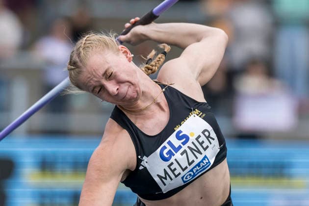 Deutsche Leichtathletik-Meisterschaften; Bochum-Wattenscheid, 26.07.2026 Ronja Melzner (LG Stadtwerke München), Speerwurf; Deutsche Leichtathletik-Meisterschaften am 26.07.2026 im Lorheide-Stadion, Bochum-Wattenscheid (Nordrhein-Westfalen). *** German Track and Field Championships, Bochum-Wattenscheid, July 26, 2026; Ronja Melzner (LG Stadtwerke München), javelin throw; German Track and Field Championships on July 26, 2026, at Lorheide Stadium, Bochum-Wattenscheid, North Rhine-Westphalia Copyright: xBEAUTIFULxSPORTS AxelxKohringx