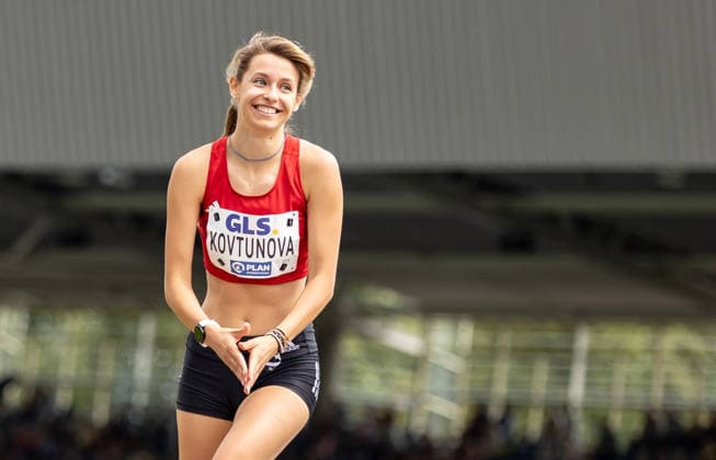 Deutsche Leichtathletik-Meisterschaften; Bochum-Wattenscheid, 26.07.2026 Freude bei Maryna Kovtunova (TS Herzogenaurach) im Hochsprung der Frauen; Deutsche Leichtathletik-Meisterschaften am 26.07.2026 im Lohrheidestadion in Bochum-Wattenscheid (Nordrhein-Westfalen). *** German Track and Field Championships, Bochum-Wattenscheid, July 26, 2026: Joy for Maryna Kovtunova of TS Herzogenaurach in the women’s high jump at the German Track and Field Championships on July 26, 2026, at the Lohrheidestadion in Bochum-Wattenscheid, North Rhine-Westphalia Copyright: xBEAUTIFULxSPORTS R.xSchmittx