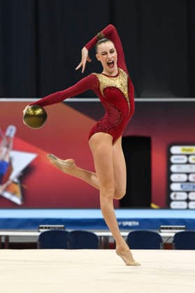 Darja Varfolomeev gewinnt die Goldmedaille im Finale der Deutschen Meisterschaft in Rhythmischer Sportgymnastik, Ball bei den 6. Finals 2026 in der ZAG Arena. Hannover, 26.07.2026 *** Darja Varfolomeev wins the gold medal in the Rhythmic Gymnastics Ball final at the 2026 German Championships, held as part of the 6 Finals 2026 at the ZAG Arena in Hanover on July 26, 2026 Foto:xC.xNiehausx xFuturexImagex finals_6826