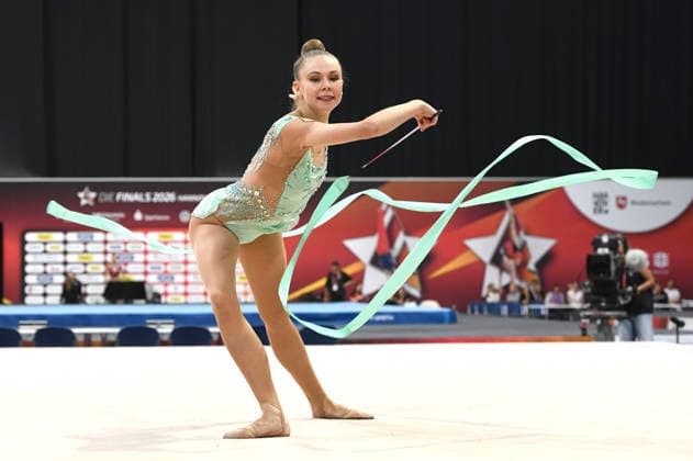 Viktoria Steinfeld gewinnt die Goldmedaille im Finale der Deutschen Meisterschaft in Rhythmischer Sportgymnastik, Band bei den 6. Finals 2026 in der ZAG Arena. Hannover, 26.07.2026 *** Viktoria Steinfeld wins the gold medal in the rhythmic gymnastics ribbon final at the 2026 German Championships, held as part of the 6 Finals 2026 at the ZAG Arena in Hanover on July 26, 2026 Foto:xC.xNiehausx xFuturexImagex finals_6842