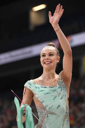 Viktoria Steinfeld gewinnt die Goldmedaille im Finale der Deutschen Meisterschaft in Rhythmischer Sportgymnastik, Band bei den 6. Finals 2026 in der ZAG Arena. Hannover, 26.07.2026 *** Viktoria Steinfeld wins the gold medal in the rhythmic gymnastics ribbon final at the 2026 German Championships, held as part of the 6 Finals 2026 at the ZAG Arena in Hanover on July 26, 2026 Foto:xC.xNiehausx xFuturexImagex finals_6844