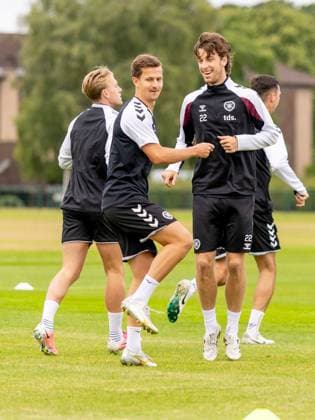 Tomas Bent Magnusson of Heart of Midlothian during Hearts training ahead of the clash with Sturm Graz Heart of Midlothian Training, Football, Oriam, Edinburgh, Scotland, UK - 27 Jul 2026Edinburgh Oriam Scotland United Kingdom EDITORIAL USE ONLY No use with unauthorised audio, video, data, fixture lists, club league logos or live services. Online in-match use limited to 120 images, no video emulation. No use in betting, games or single club league player publications.  Copyright: xAlanxRennie Shutterstockx 17015659az