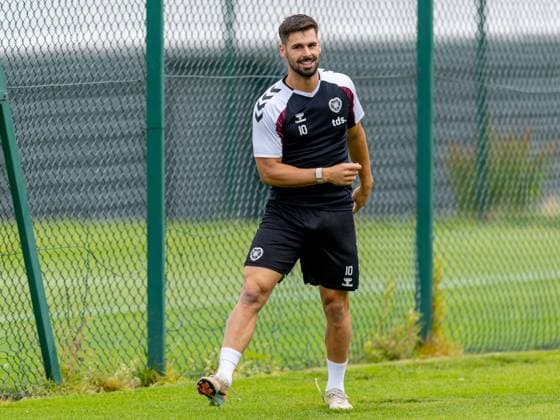 Claudio Braga of Heart of Midlothian during Hearts training ahead of the clash with Sturm Graz Heart of Midlothian Training, Football, Oriam, Edinburgh, Scotland, UK - 27 Jul 2026Edinburgh Oriam Scotland United Kingdom EDITORIAL USE ONLY No use with unauthorised audio, video, data, fixture lists, club league logos or live services. Online in-match use limited to 120 images, no video emulation. No use in betting, games or single club league player publications.  Copyright: xAlanxRennie Shutterstockx 17015659ba