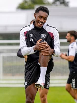 Malachi Fagan-Walcott of Heart of Midlothian during Hearts training ahead of the clash with Sturm Graz Heart of Midlothian Training, Football, Oriam, Edinburgh, Scotland, UK - 27 Jul 2026Edinburgh Oriam Scotland United Kingdom EDITORIAL USE ONLY No use with unauthorised audio, video, data, fixture lists, club league logos or live services. Online in-match use limited to 120 images, no video emulation. No use in betting, games or single club league player publications.  Copyright: xAlanxRennie Shutterstockx 17015659an