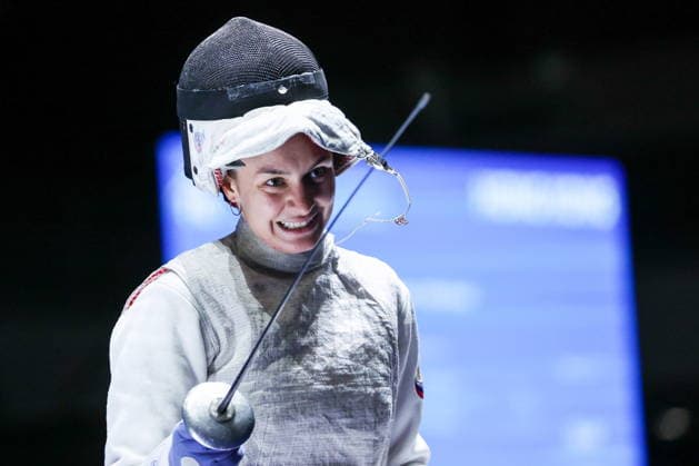 CHINA, HONG KONG - JULY 27, 2026: Russia s Anna Solovyova competes in the ladies individual foil event at the 2026 Kerry Fencing World Championships. Mikhail Sinitsyn TASS  95532206
