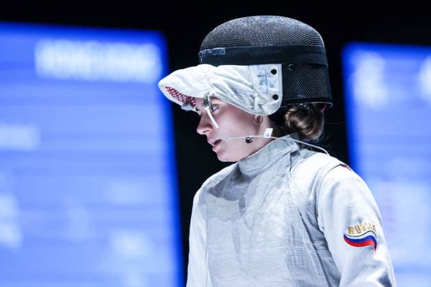 CHINA, HONG KONG - JULY 27, 2026: Russia s Anna Solovyova competes in the ladies individual foil event at the 2026 Kerry Fencing World Championships. Mikhail Sinitsyn TASS  95532208