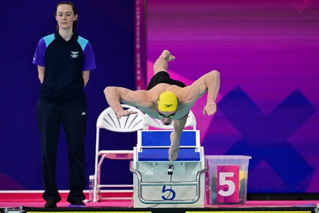 COM26 SWIMMING HEATS, Matthew Temple of Australia during the Men™s 200m Butterfly heats at the Glasgow 2026 Commonwealth Games at the Tollcross International Swimming Centre in Glasgow, Scotland, Monday, July 27, 2026. ( NO ARCHIVING, EDITORIAL USE ONLY Glasgow Scotland United Kingdom  Copyright: xDEANxLEWINSx 20260727151497437810