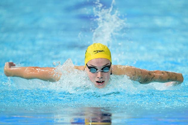 COM26 SWIMMING HEATS, Tara Kinder of Australiacompetes during the Women™s 400m Individual Medley heats at the Glasgow 2026 Commonwealth Games at the Tollcross International Swimming Centre in Glasgow, Scotland, Monday, July 27, 2026. ( NO ARCHIVING, EDITORIAL USE ONLY Glasgow Scotland United Kingdom  Copyright: xDEANxLEWINSx 20260727148065803372